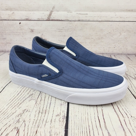 tonal plaid slip on vans